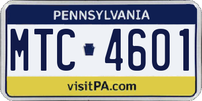 PA license plate MTC4601