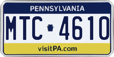 PA license plate MTC4610