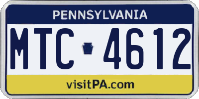 PA license plate MTC4612