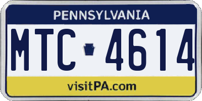 PA license plate MTC4614
