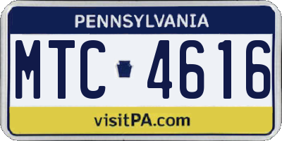 PA license plate MTC4616