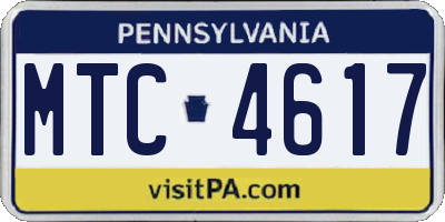 PA license plate MTC4617