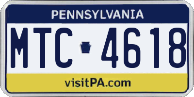 PA license plate MTC4618