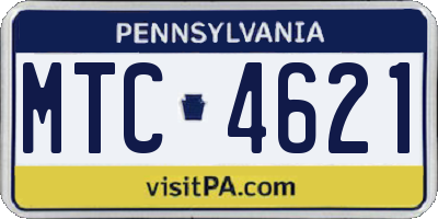 PA license plate MTC4621