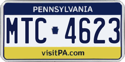 PA license plate MTC4623