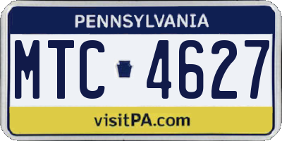 PA license plate MTC4627