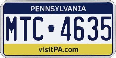 PA license plate MTC4635