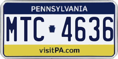 PA license plate MTC4636