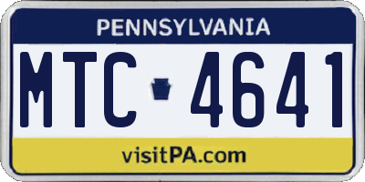 PA license plate MTC4641