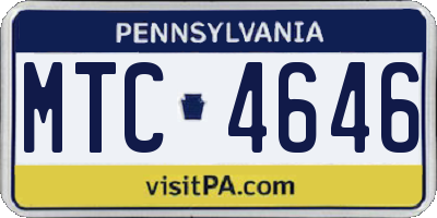 PA license plate MTC4646