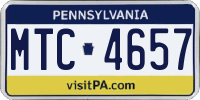 PA license plate MTC4657