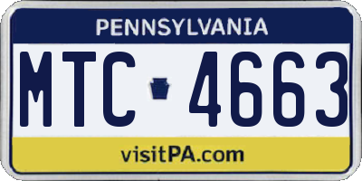 PA license plate MTC4663