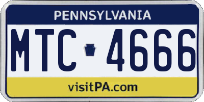 PA license plate MTC4666