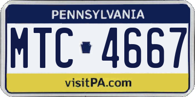 PA license plate MTC4667