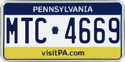 PA license plate MTC4669