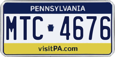 PA license plate MTC4676