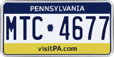 PA license plate MTC4677