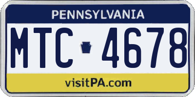 PA license plate MTC4678