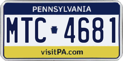 PA license plate MTC4681