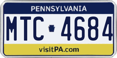 PA license plate MTC4684