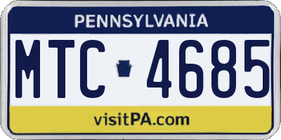 PA license plate MTC4685