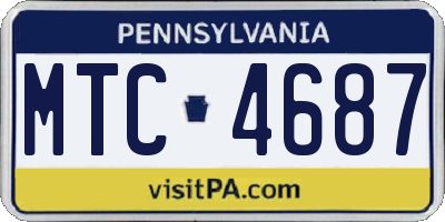 PA license plate MTC4687