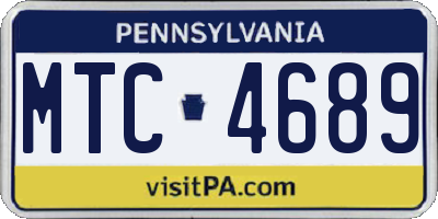 PA license plate MTC4689