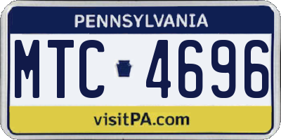 PA license plate MTC4696
