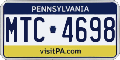 PA license plate MTC4698