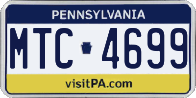 PA license plate MTC4699