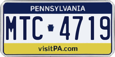 PA license plate MTC4719