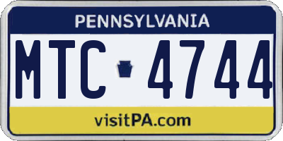 PA license plate MTC4744