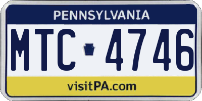 PA license plate MTC4746