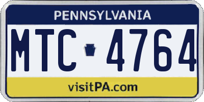 PA license plate MTC4764
