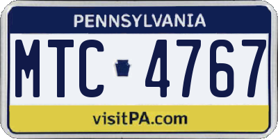 PA license plate MTC4767