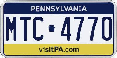 PA license plate MTC4770