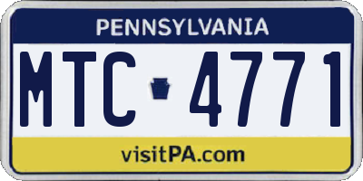 PA license plate MTC4771