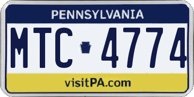 PA license plate MTC4774