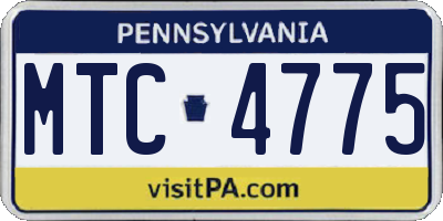 PA license plate MTC4775