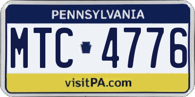 PA license plate MTC4776