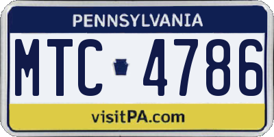 PA license plate MTC4786