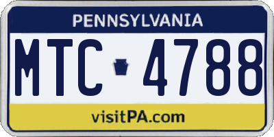 PA license plate MTC4788