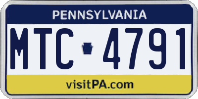 PA license plate MTC4791