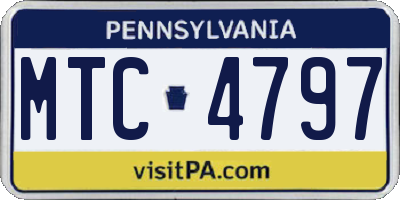 PA license plate MTC4797