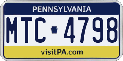 PA license plate MTC4798