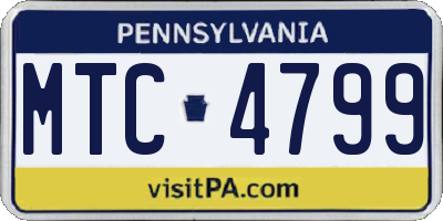 PA license plate MTC4799