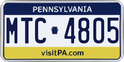 PA license plate MTC4805