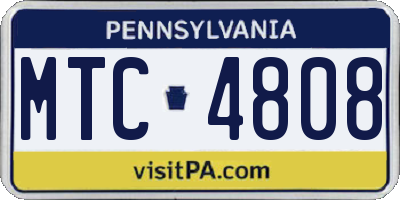 PA license plate MTC4808