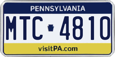 PA license plate MTC4810