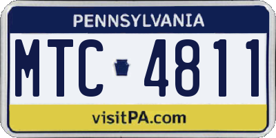 PA license plate MTC4811